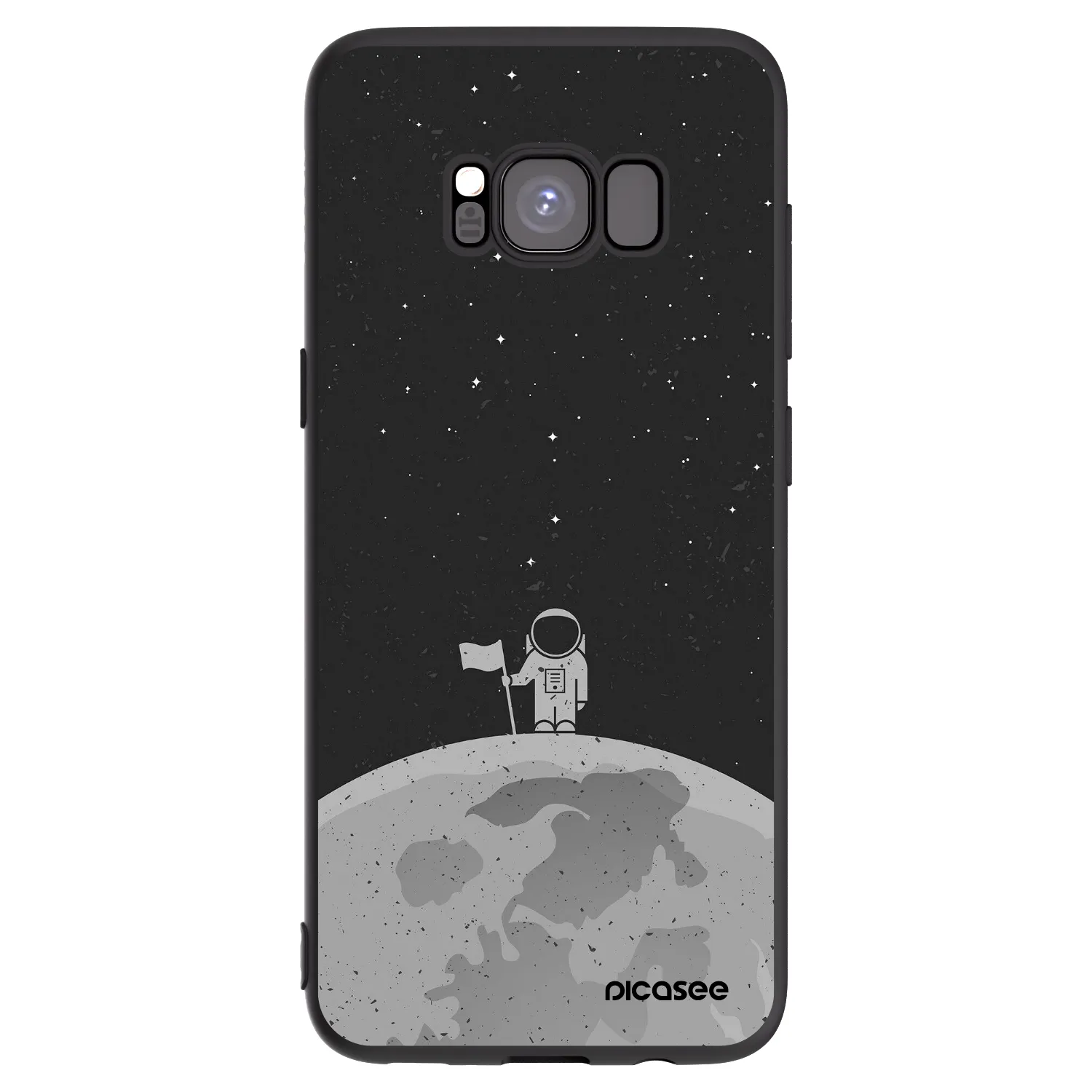 Picasee Μαύρη θήκη σιλικόνης για Samsung Galaxy S8 G950F - Astronaut