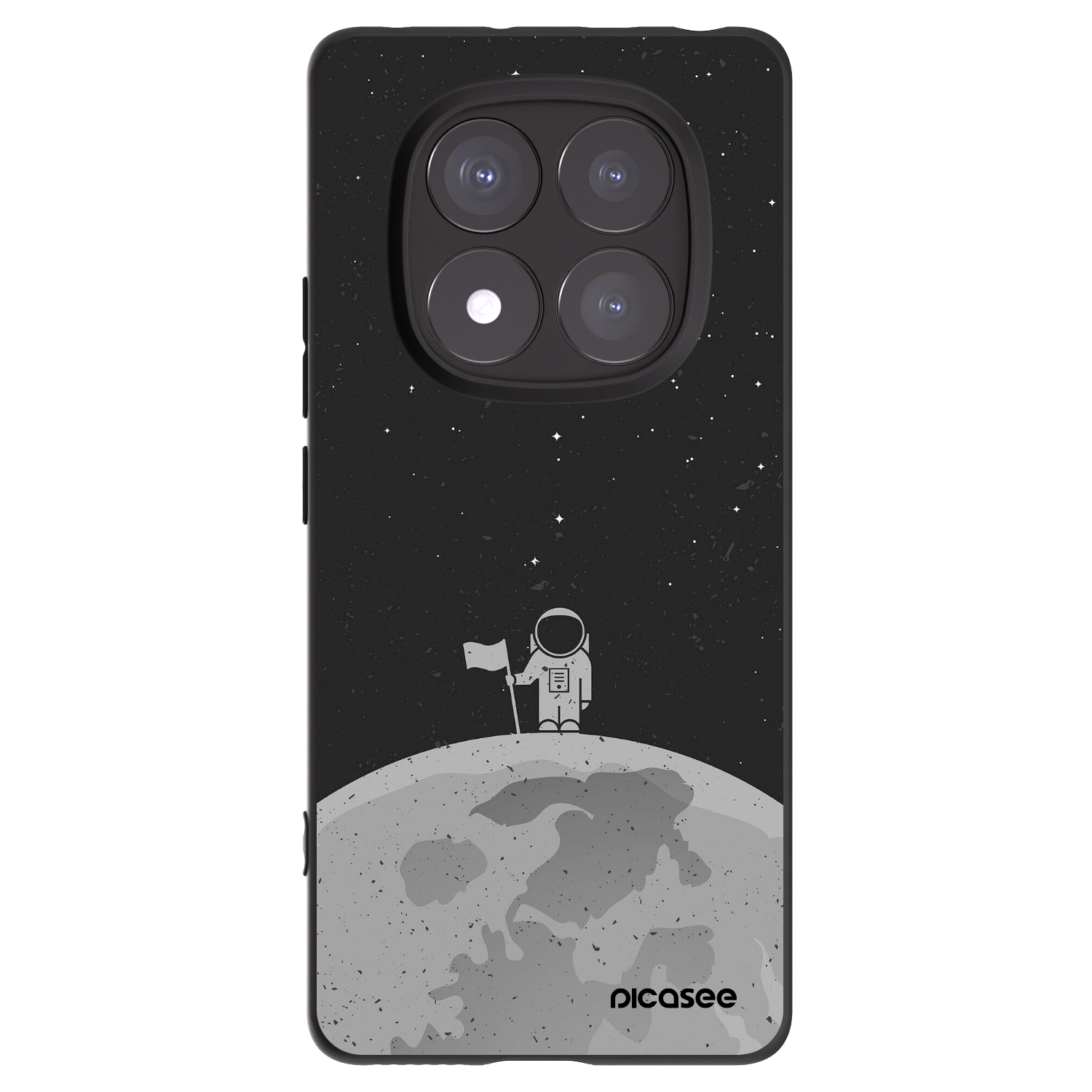 Picasee Μαύρη θήκη σιλικόνης για Xiaomi Redmi Note 14 Pro+ 5G - Astronaut