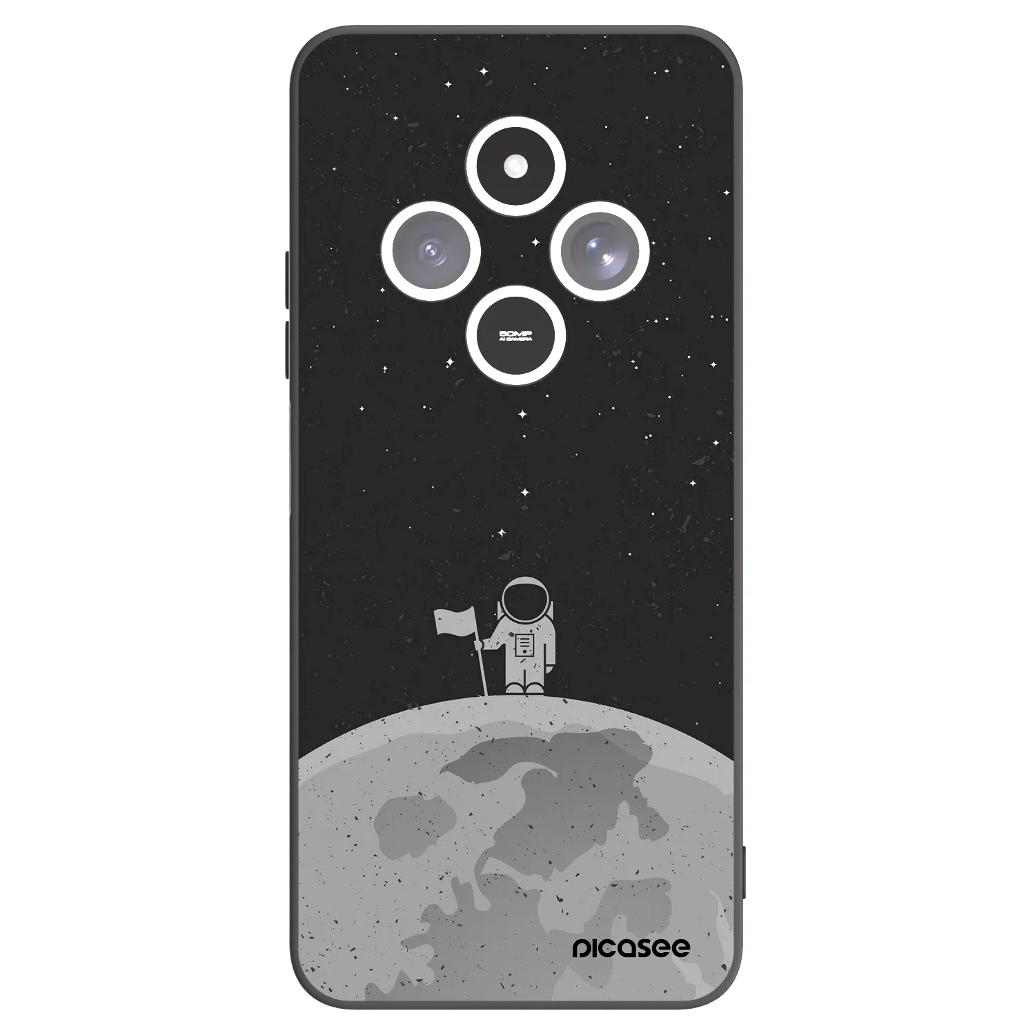 Picasee Μαύρη θήκη σιλικόνης για Xiaomi Redmi 14C - Astronaut