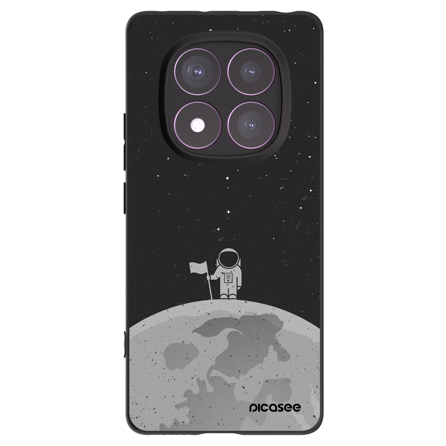 Picasee Μαύρη θήκη σιλικόνης για Xiaomi Redmi Note 14 Pro 4G - Astronaut