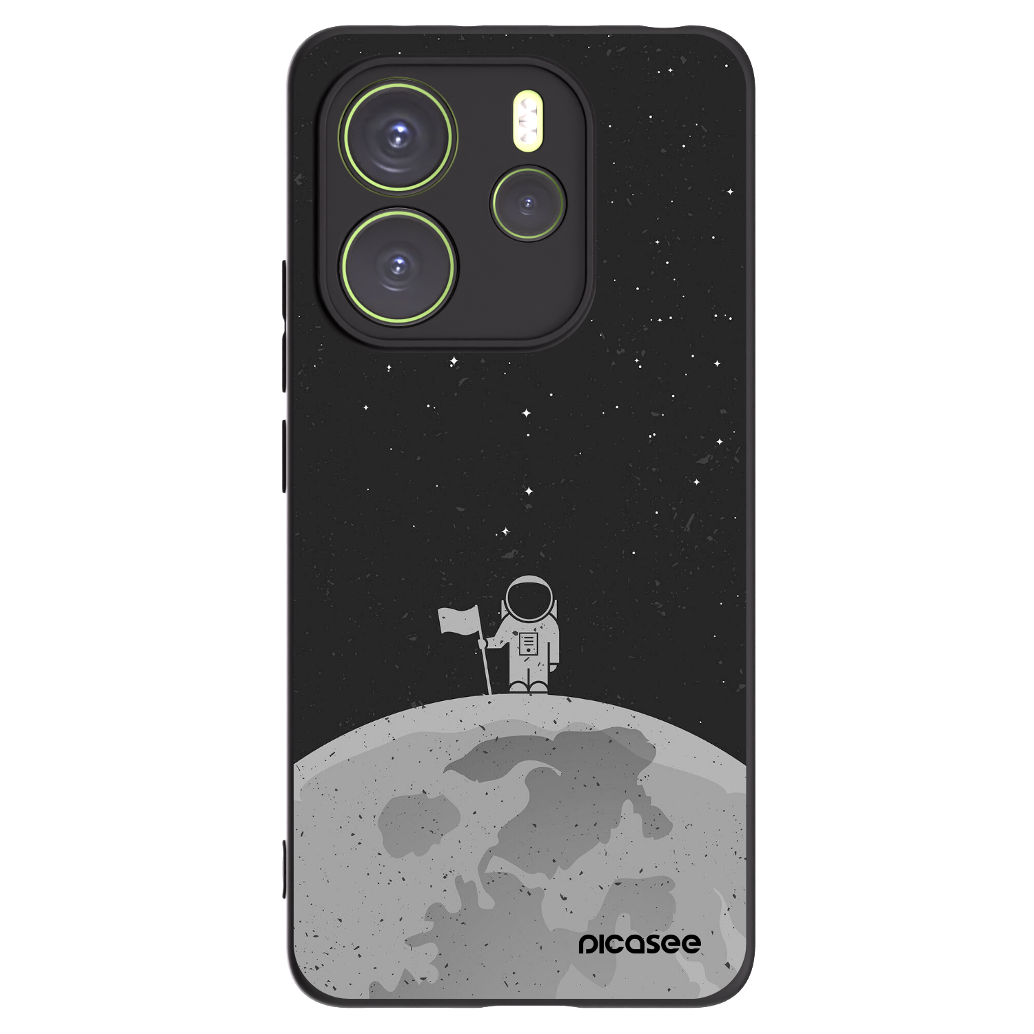 Picasee Μαύρη θήκη σιλικόνης για Xiaomi Redmi Note 14 4G - Astronaut