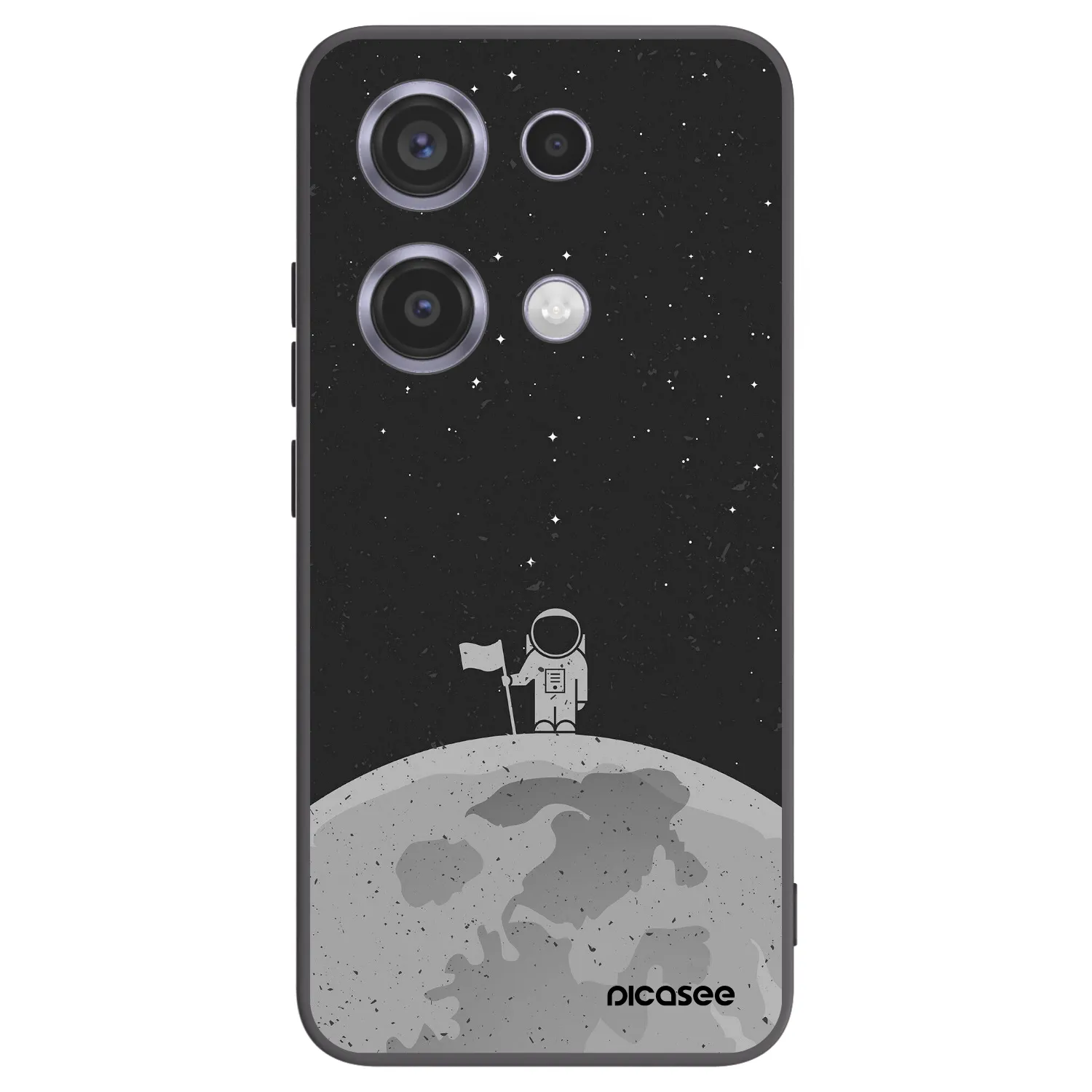 Picasee Μαύρη θήκη σιλικόνης για Xiaomi Redmi Note 14S - Astronaut