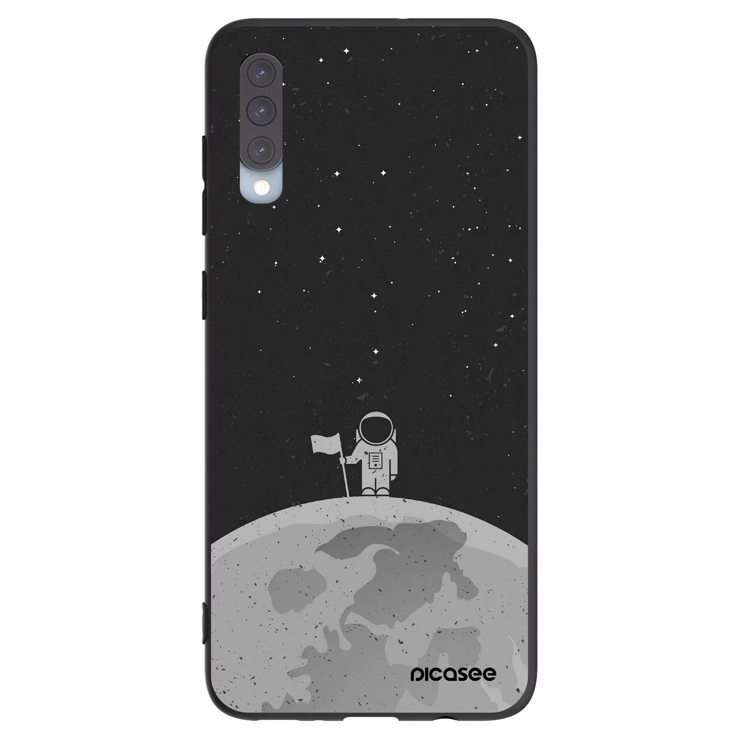 Picasee Μαύρη θήκη σιλικόνης για Samsung Galaxy A70 A705F - Astronaut