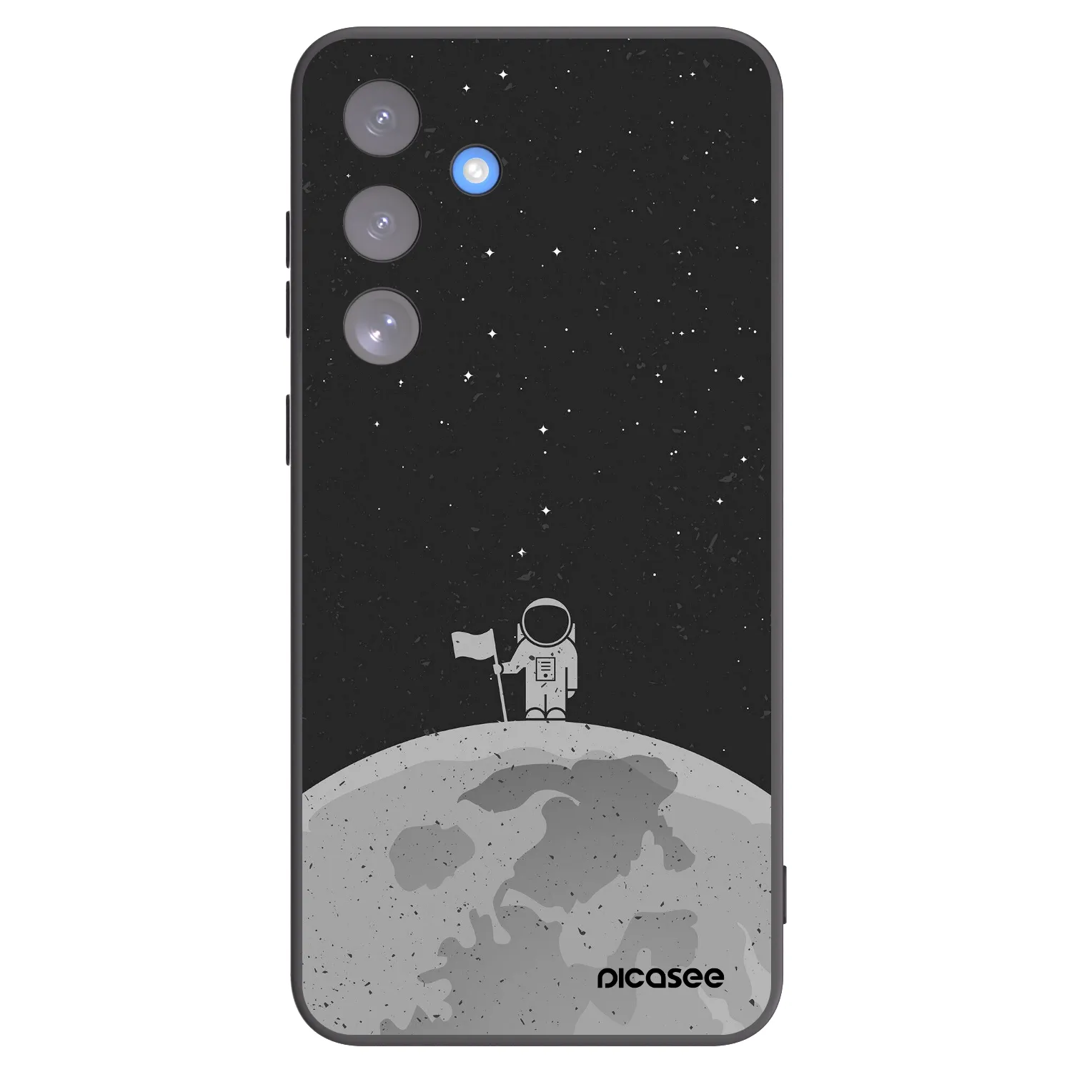 Picasee Μαύρη θήκη σιλικόνης για Samsung Galaxy S25 FE 5G - Astronaut