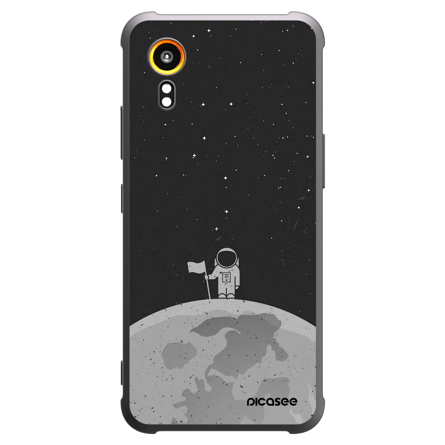Picasee Μαύρη θήκη σιλικόνης για Samsung Galaxy Xcover 7 - Astronaut