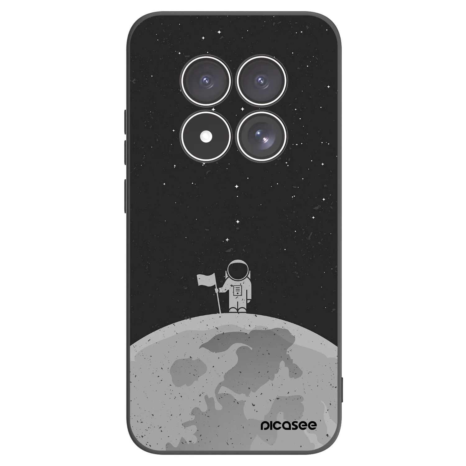 Picasee Μαύρη θήκη σιλικόνης για Xiaomi Redmi Note 15 Pro 5G - Astronaut