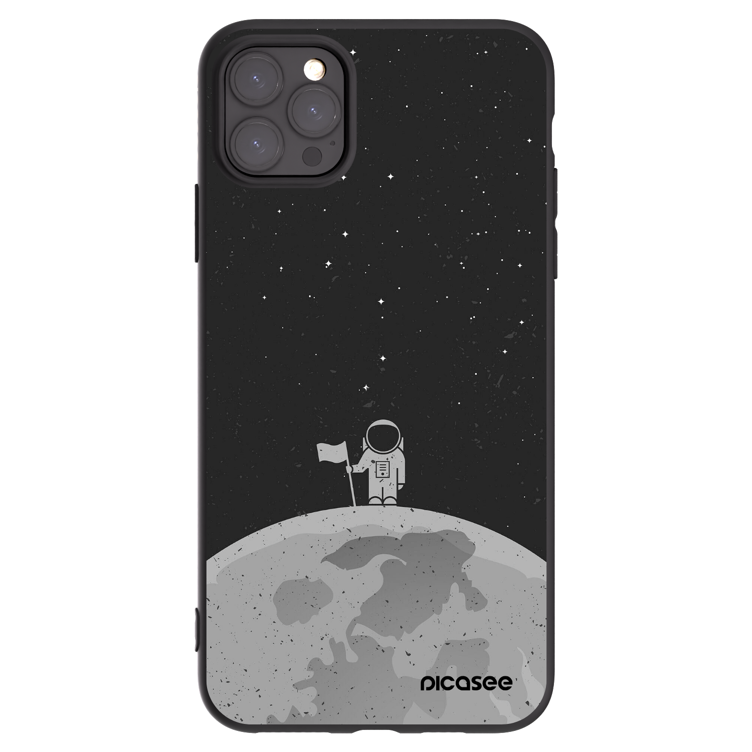 Picasee Μαύρη θήκη σιλικόνης για Apple iPhone 11 Pro Max - Astronaut