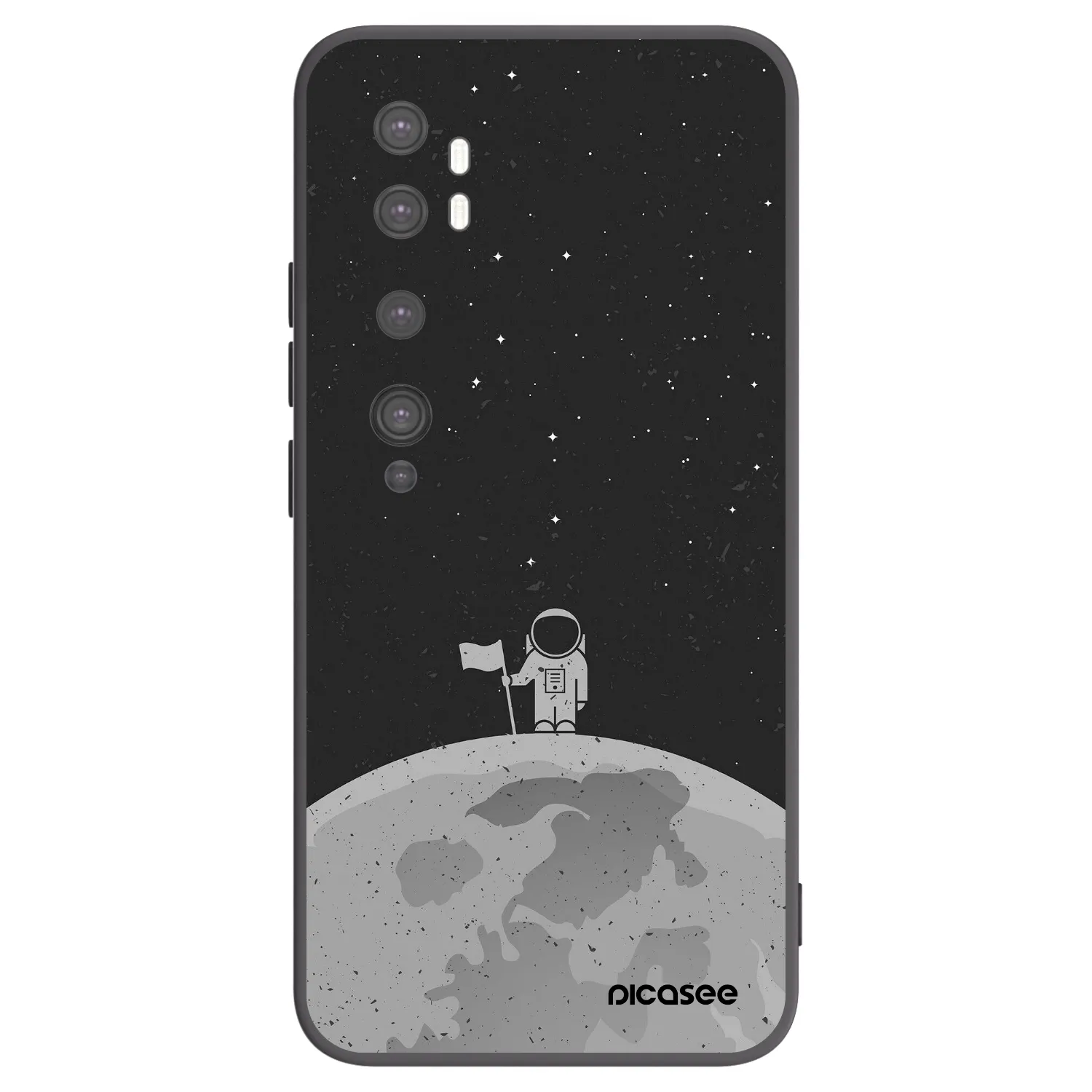 Picasee Μαύρη θήκη σιλικόνης για Xiaomi Mi Note 10 (Pro) - Astronaut