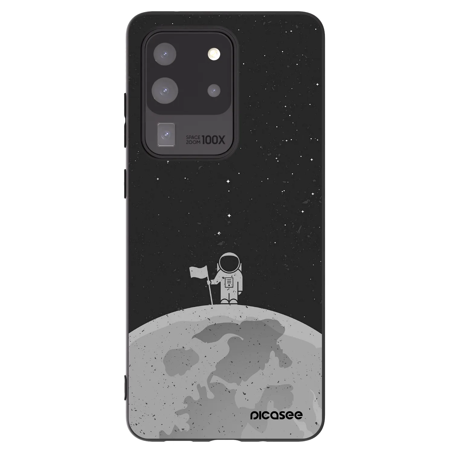 Picasee Μαύρη θήκη σιλικόνης για Samsung Galaxy S20 Ultra 5G G988F - Astronaut