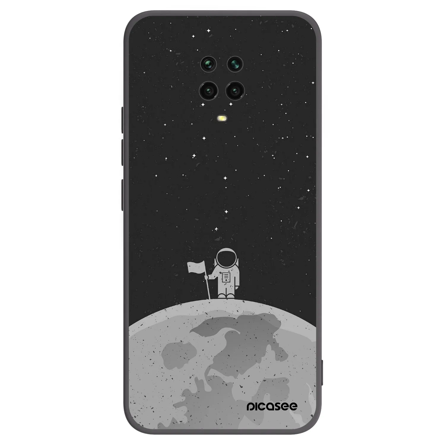 Picasee Μαύρη θήκη σιλικόνης για Xiaomi Redmi Note 9 Pro - Astronaut