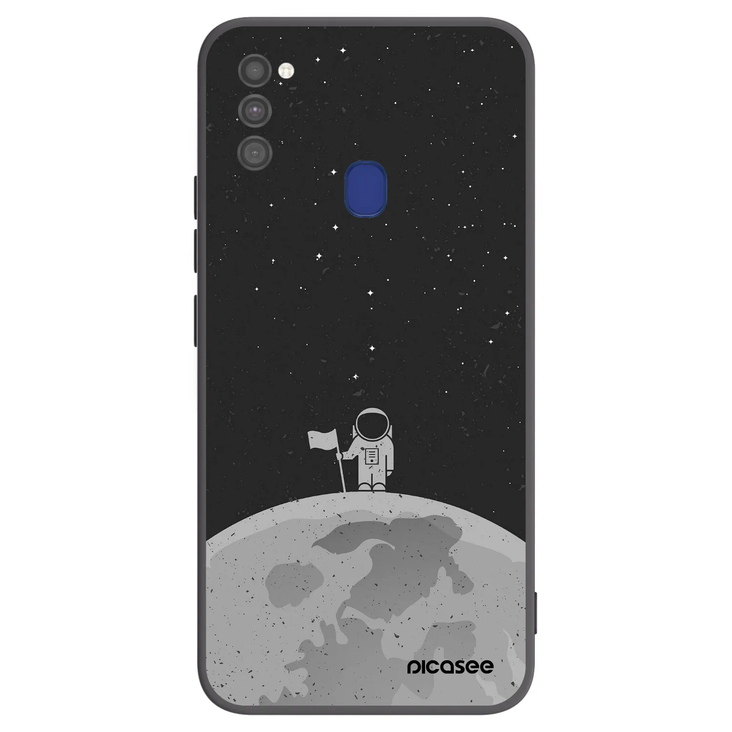 Picasee Μαύρη θήκη σιλικόνης για Samsung Galaxy M21 M215F - Astronaut