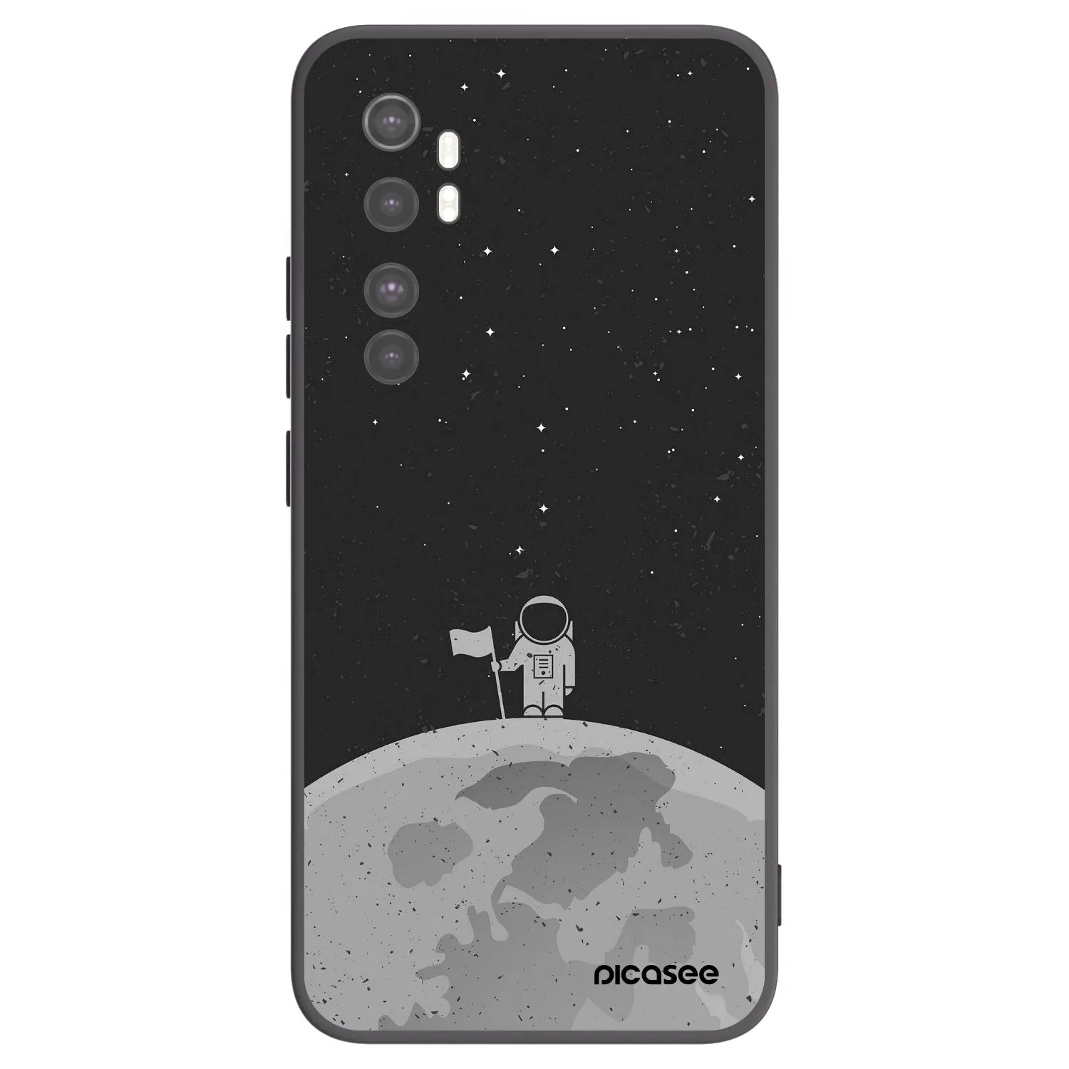 Picasee Μαύρη θήκη σιλικόνης για Xiaomi Mi Note 10 Lite - Astronaut
