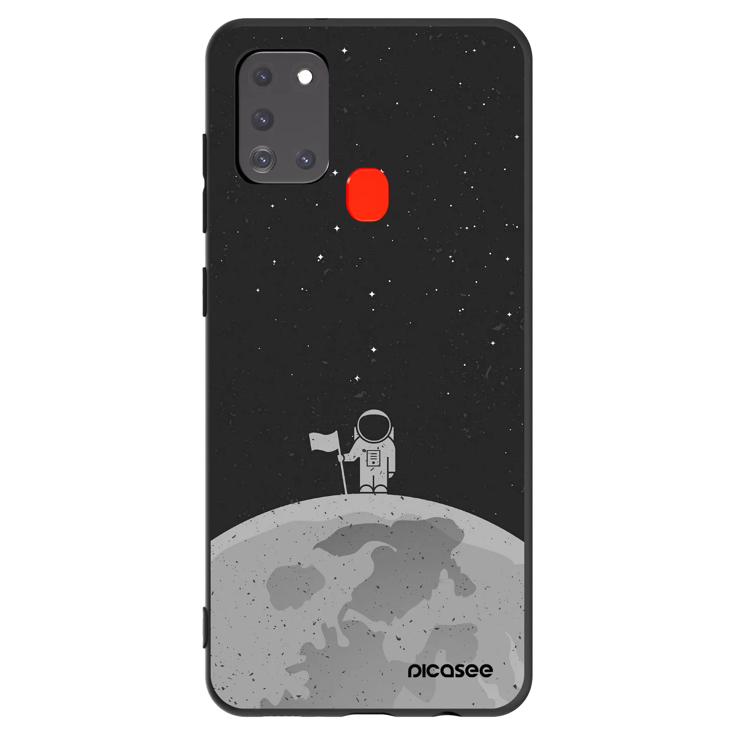 Picasee Μαύρη θήκη σιλικόνης για Samsung Galaxy A21s - Astronaut