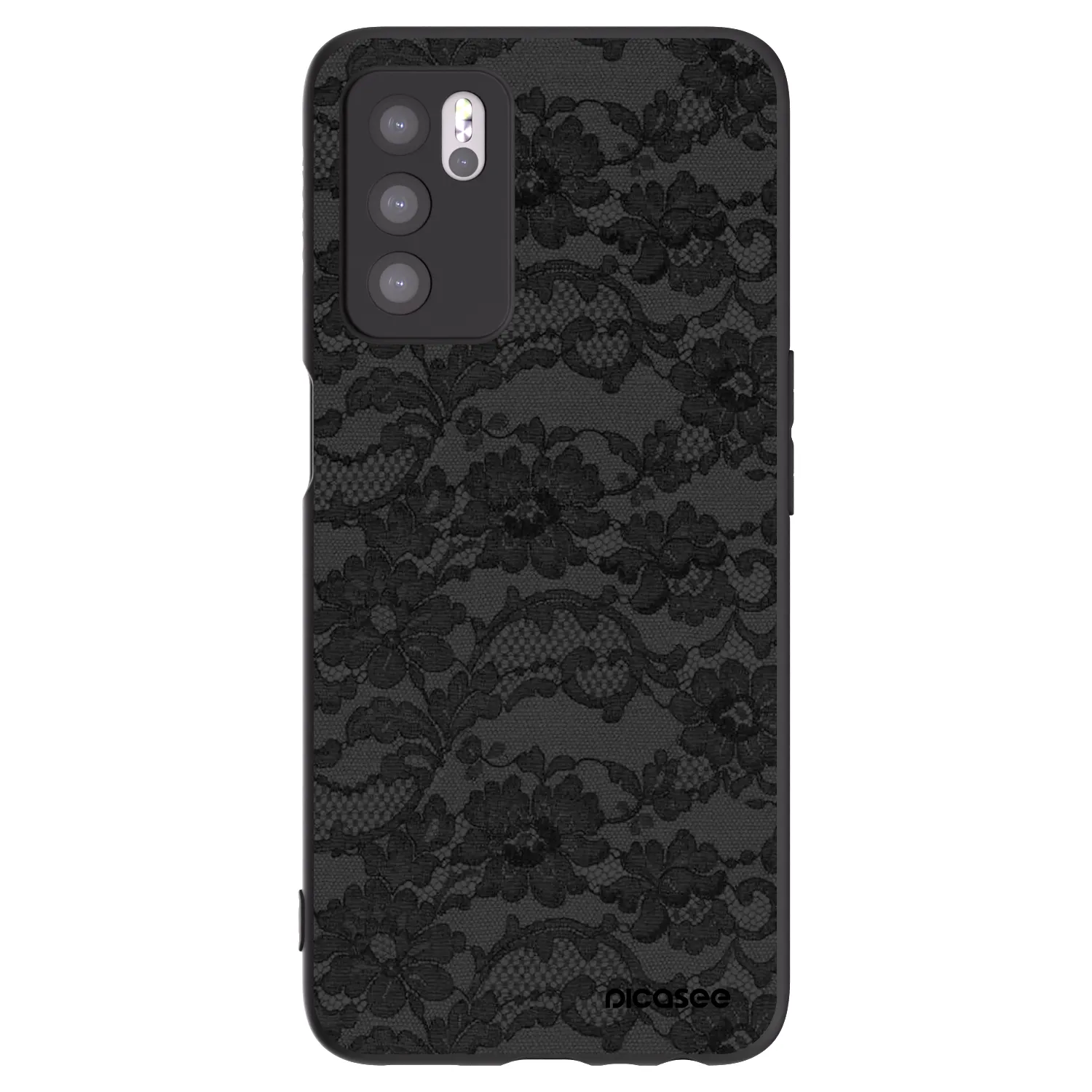 Picasee Μαύρη θήκη σιλικόνης για OPPO A16s - Dark Elegance