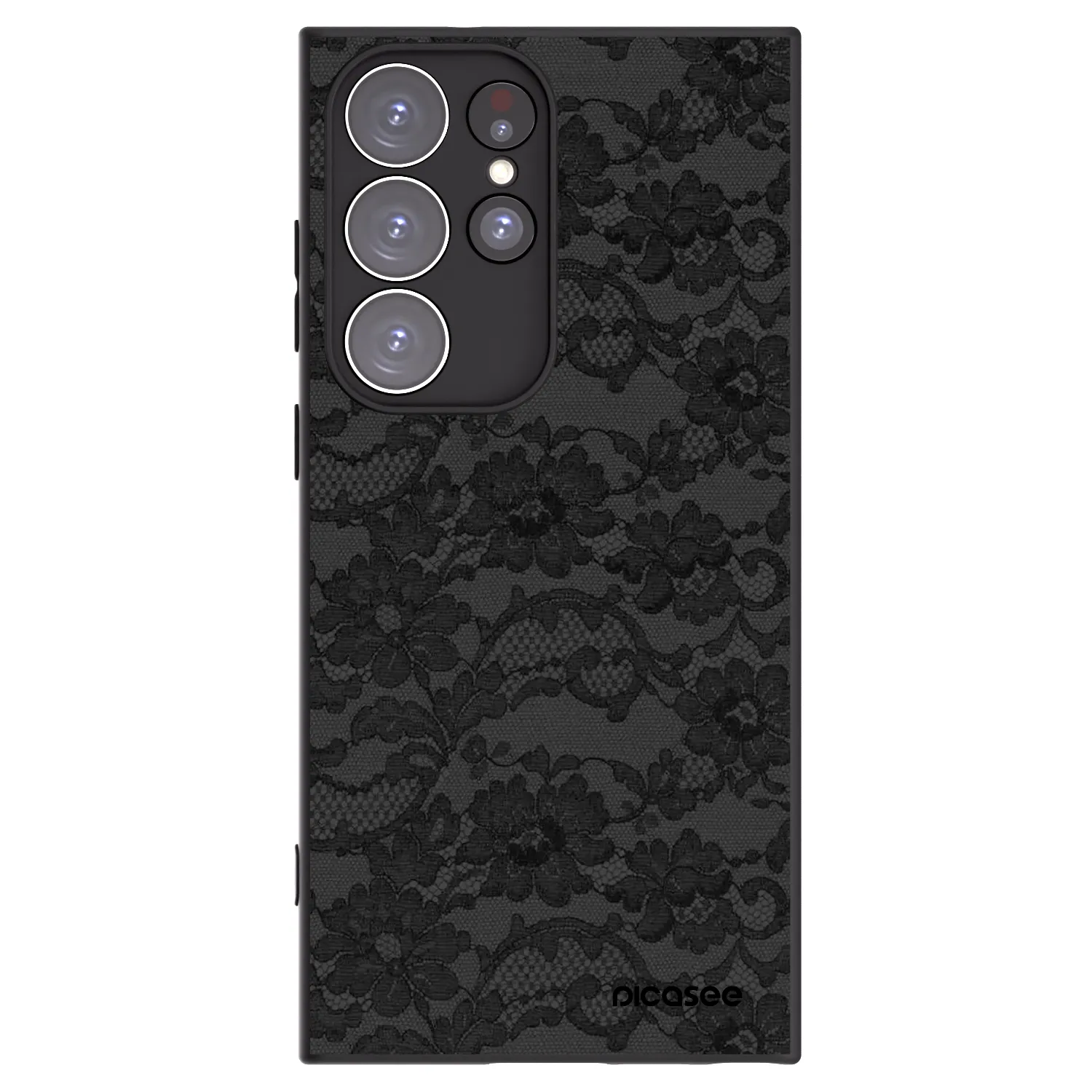 Picasee Μαύρη θήκη σιλικόνης για Samsung Galaxy S23 Ultra 5G - Dark Elegance