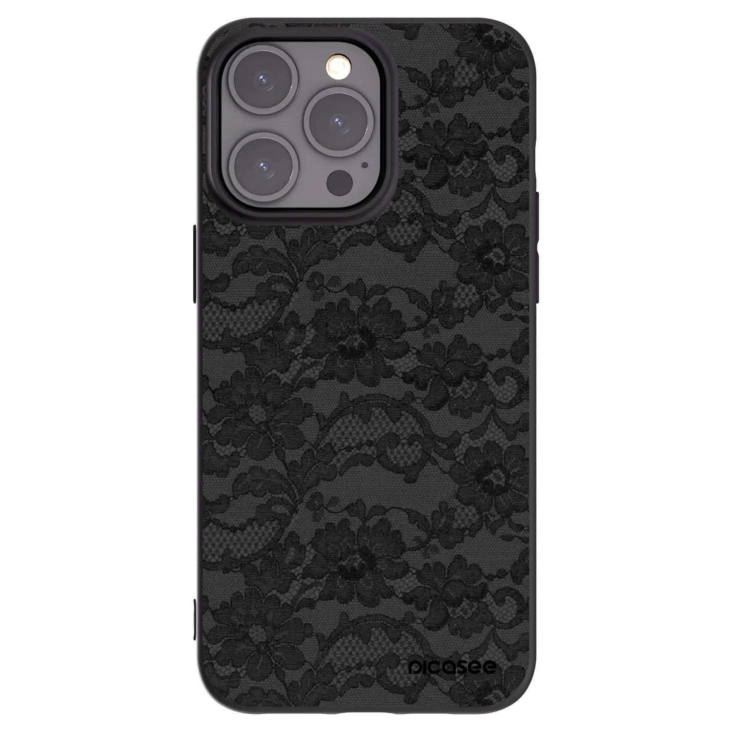 Picasee Μαύρη θήκη σιλικόνης για Apple iPhone 15 Pro Max - Dark Elegance