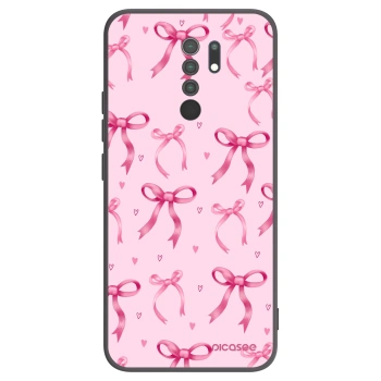 Picasee Μαύρη θήκη σιλικόνης για Xiaomi Redmi 9 - Bow Aesthetic
