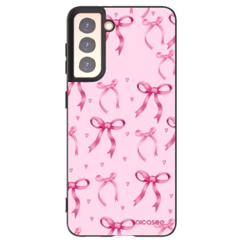 Picasee Μαύρη θήκη σιλικόνης για Samsung Galaxy S21 5G G991B - Bow Aesthetic