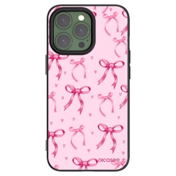 Picasee Μαύρη θήκη σιλικόνης για Apple iPhone 13 Pro - Bow Aesthetic