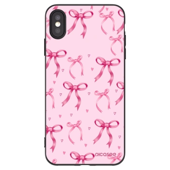 Picasee Μαύρη θήκη σιλικόνης για Apple iPhone XS Max - Bow Aesthetic