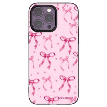 Picasee Μαύρη θήκη σιλικόνης για Apple iPhone 14 Pro Max - Bow Aesthetic