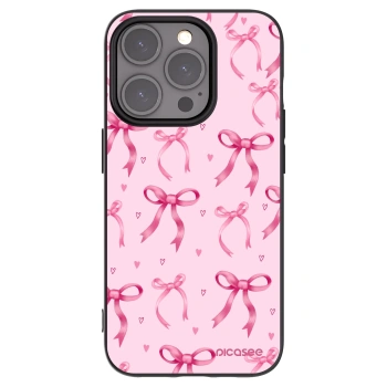 Picasee Μαύρη θήκη σιλικόνης για Apple iPhone 15 Pro - Bow Aesthetic