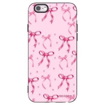 Picasee Μαύρη θήκη σιλικόνης για Apple iPhone 6/6S - Bow Aesthetic