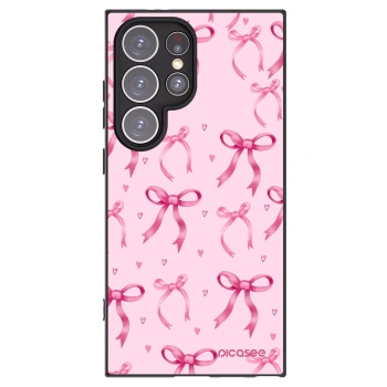 Picasee Μαύρη θήκη σιλικόνης για Samsung Galaxy S24 Ultra S928B 5G - Bow Aesthetic