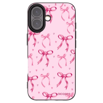 Picasee Μαύρη θήκη σιλικόνης για Apple iPhone 16 - Bow Aesthetic