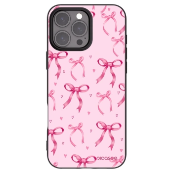 Picasee Μαύρη θήκη σιλικόνης για Apple iPhone 16 Pro Max - Bow Aesthetic