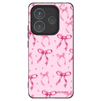 Picasee Μαύρη θήκη σιλικόνης για Xiaomi Redmi Note 14 5G - Bow Aesthetic