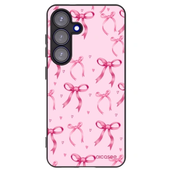 Picasee Μαύρη θήκη σιλικόνης για Samsung Galaxy S25 5G - Bow Aesthetic