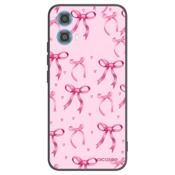 Picasee Μαύρη θήκη σιλικόνης για Motorola Moto G34 5G - Bow Aesthetic