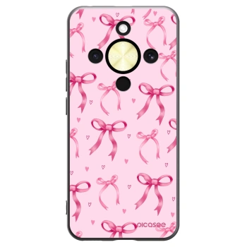 Picasee Μαύρη θήκη σιλικόνης για Honor Magic8 Lite 5G - Bow Aesthetic