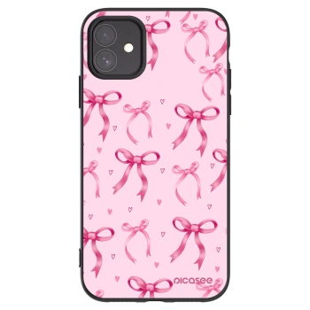 Picasee Μαύρη θήκη σιλικόνης για Apple iPhone 11 - Bow Aesthetic