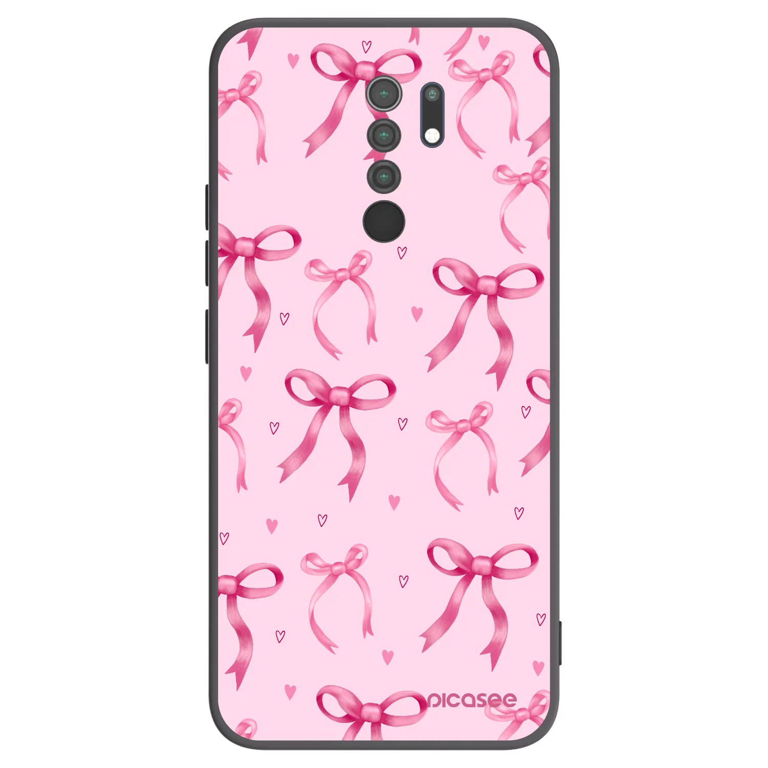 Picasee Μαύρη θήκη σιλικόνης για Xiaomi Redmi 9 - Bow Aesthetic