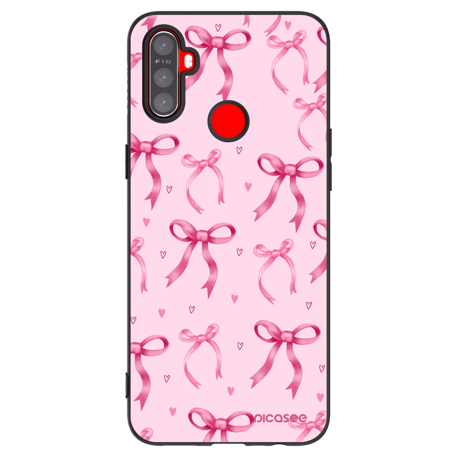 Picasee Μαύρη θήκη σιλικόνης για Realme C3 - Bow Aesthetic