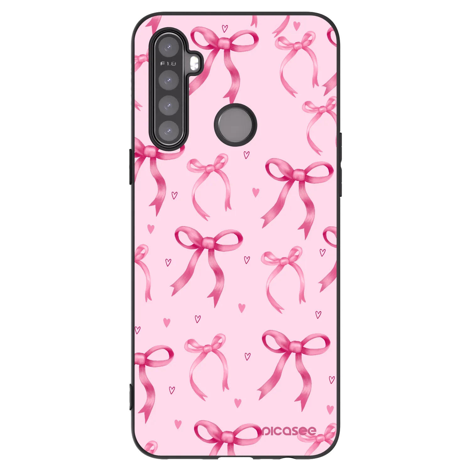 Picasee Μαύρη θήκη σιλικόνης για Realme 6i - Bow Aesthetic