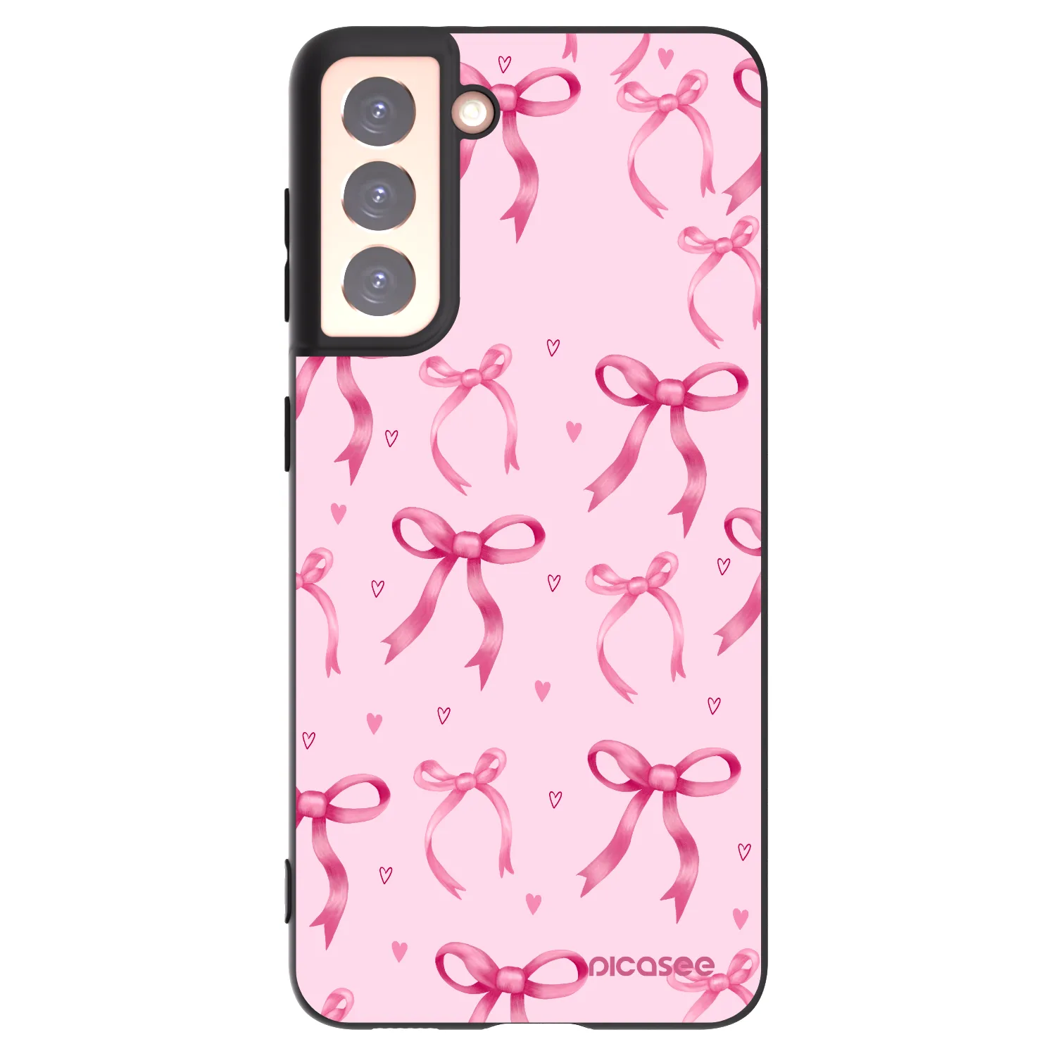 Picasee Μαύρη θήκη σιλικόνης για Samsung Galaxy S21 5G G991B - Bow Aesthetic
