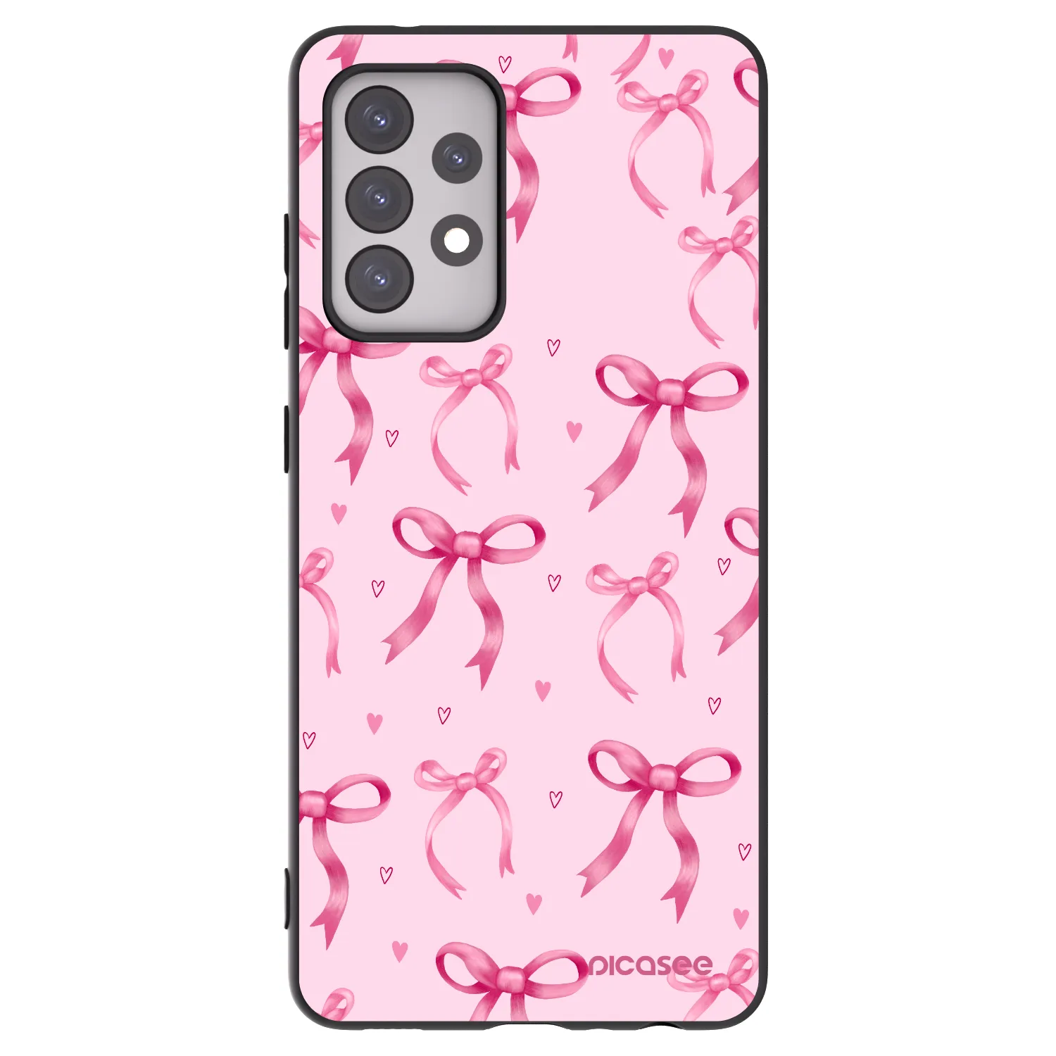 Picasee Μαύρη θήκη σιλικόνης για Samsung Galaxy A52 5G A525F - Bow Aesthetic