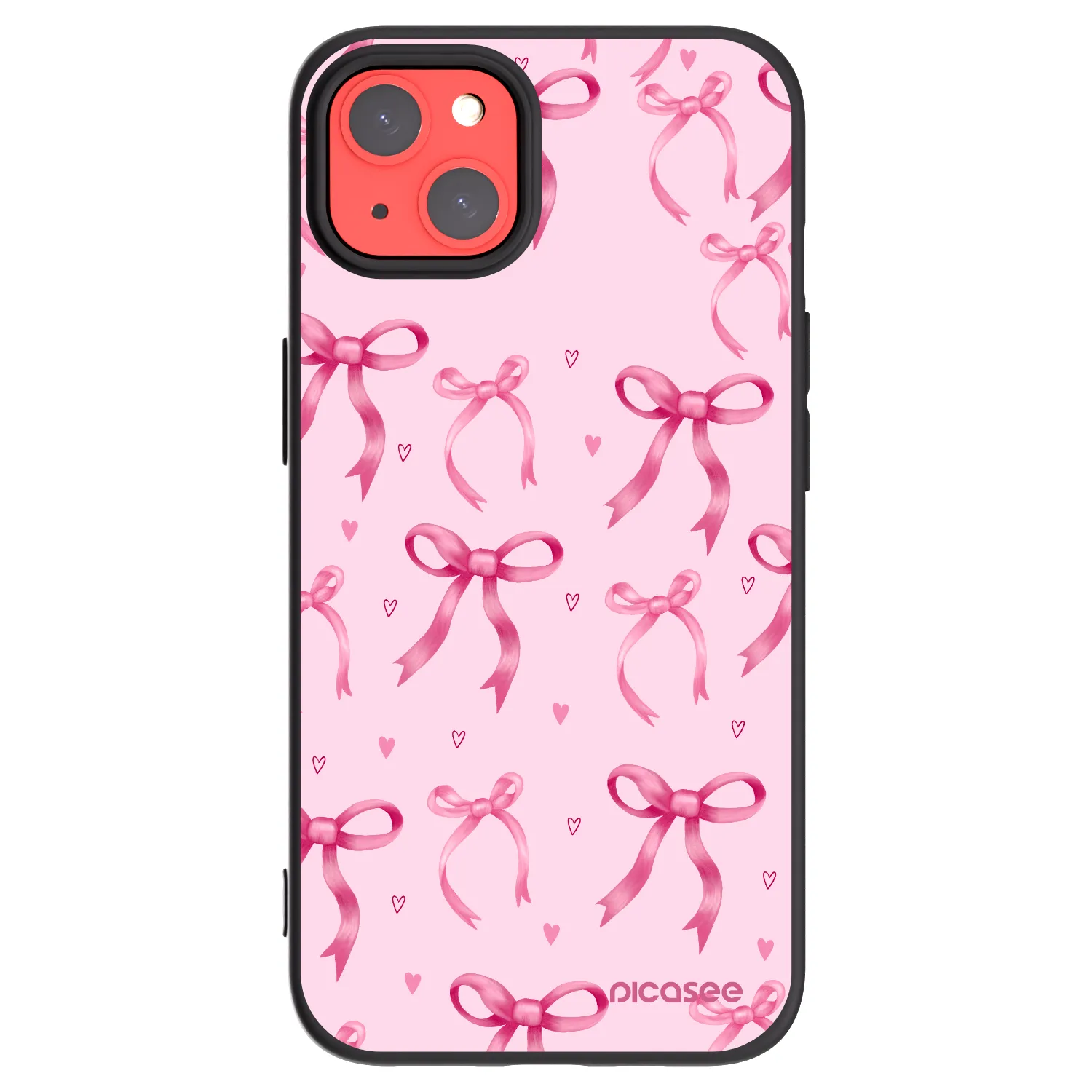 Picasee Μαύρη θήκη σιλικόνης για Apple iPhone 13 - Bow Aesthetic