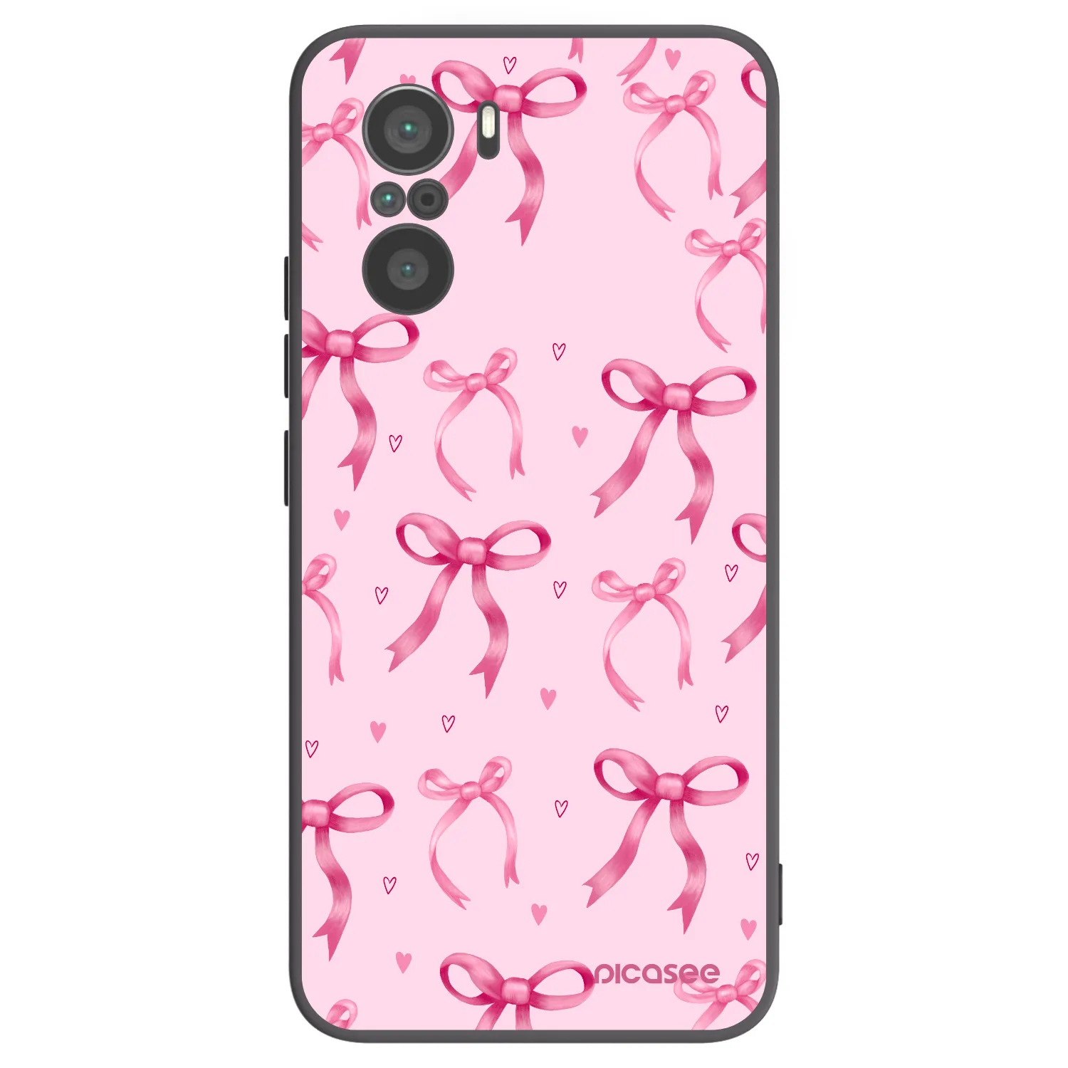 Picasee Μαύρη θήκη σιλικόνης για Xiaomi Poco F3 - Bow Aesthetic