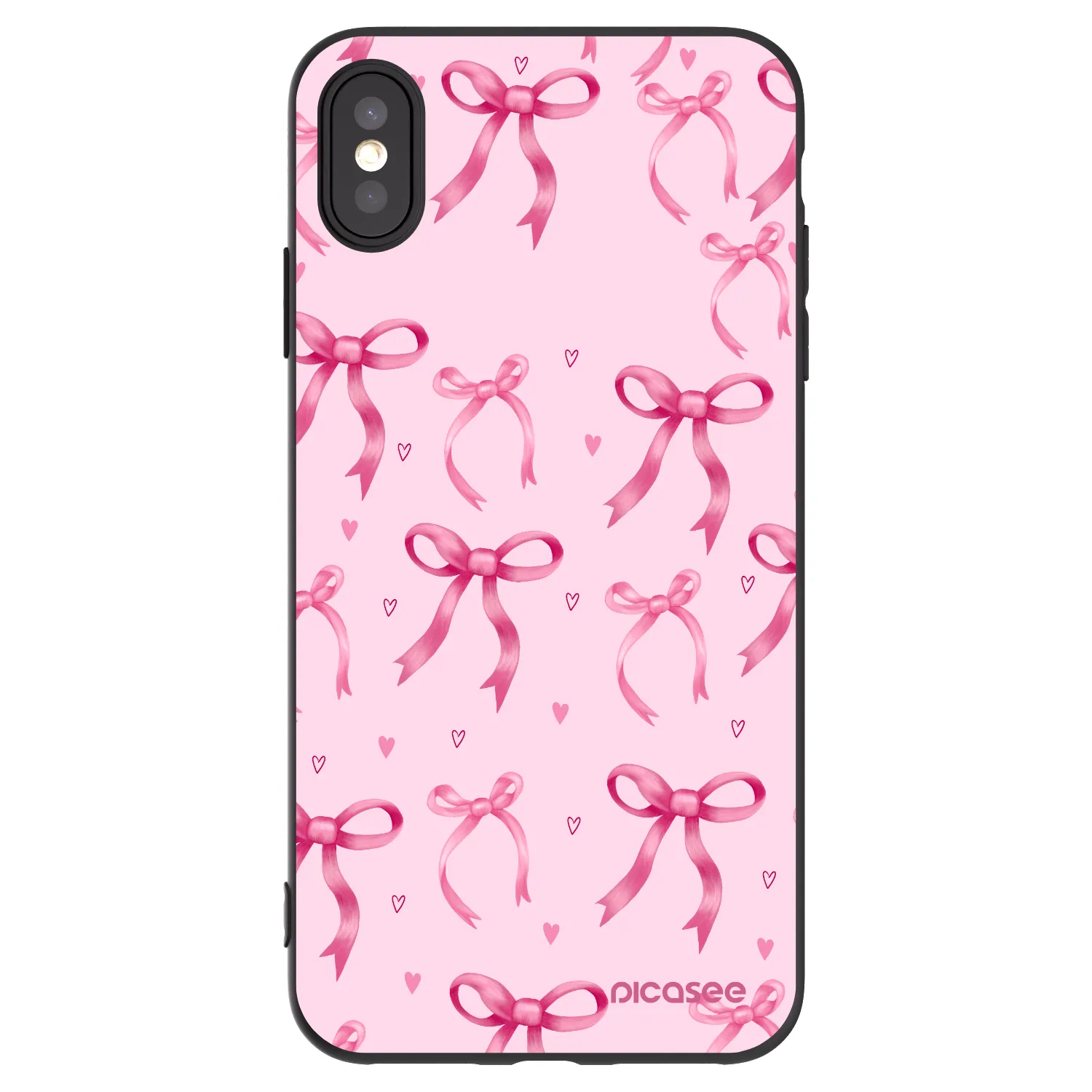 Picasee Μαύρη θήκη σιλικόνης για Apple iPhone XS Max - Bow Aesthetic