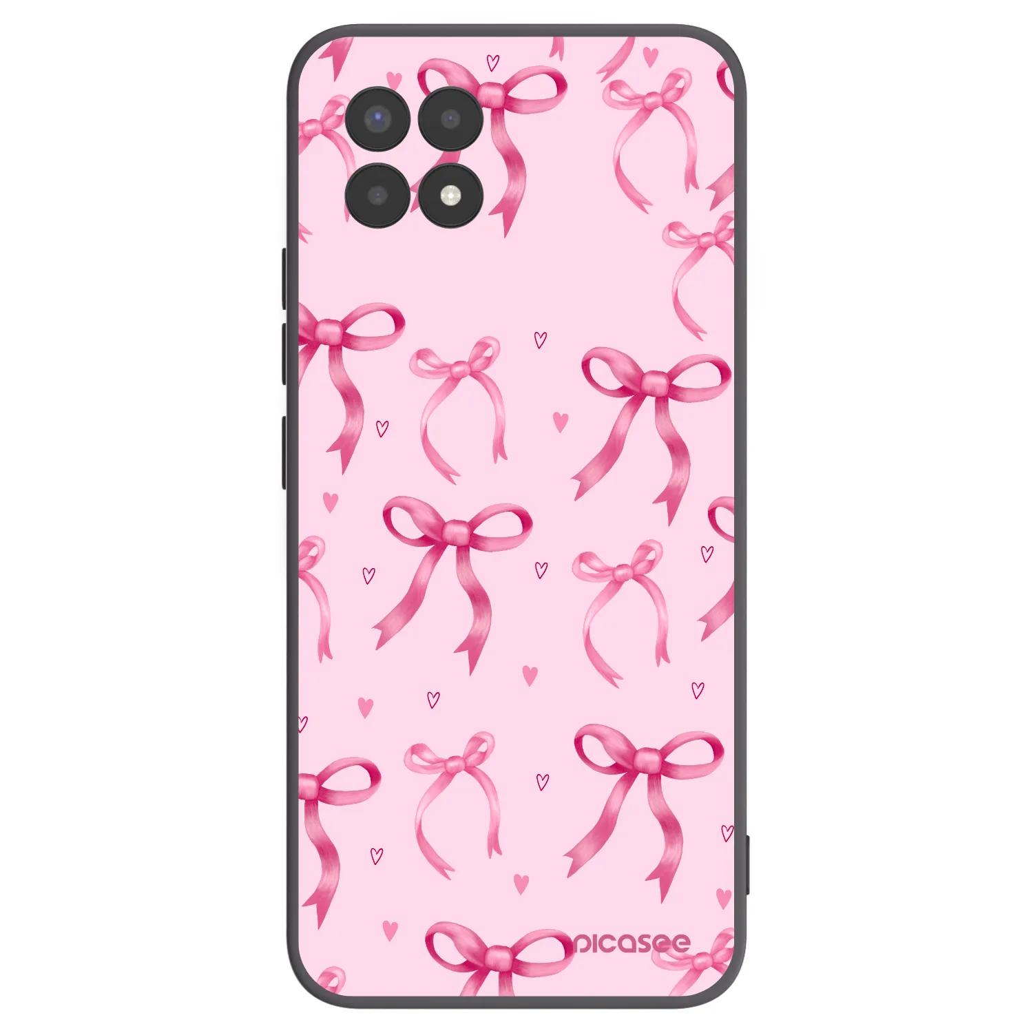 Picasee Μαύρη θήκη σιλικόνης για Realme 8i - Bow Aesthetic