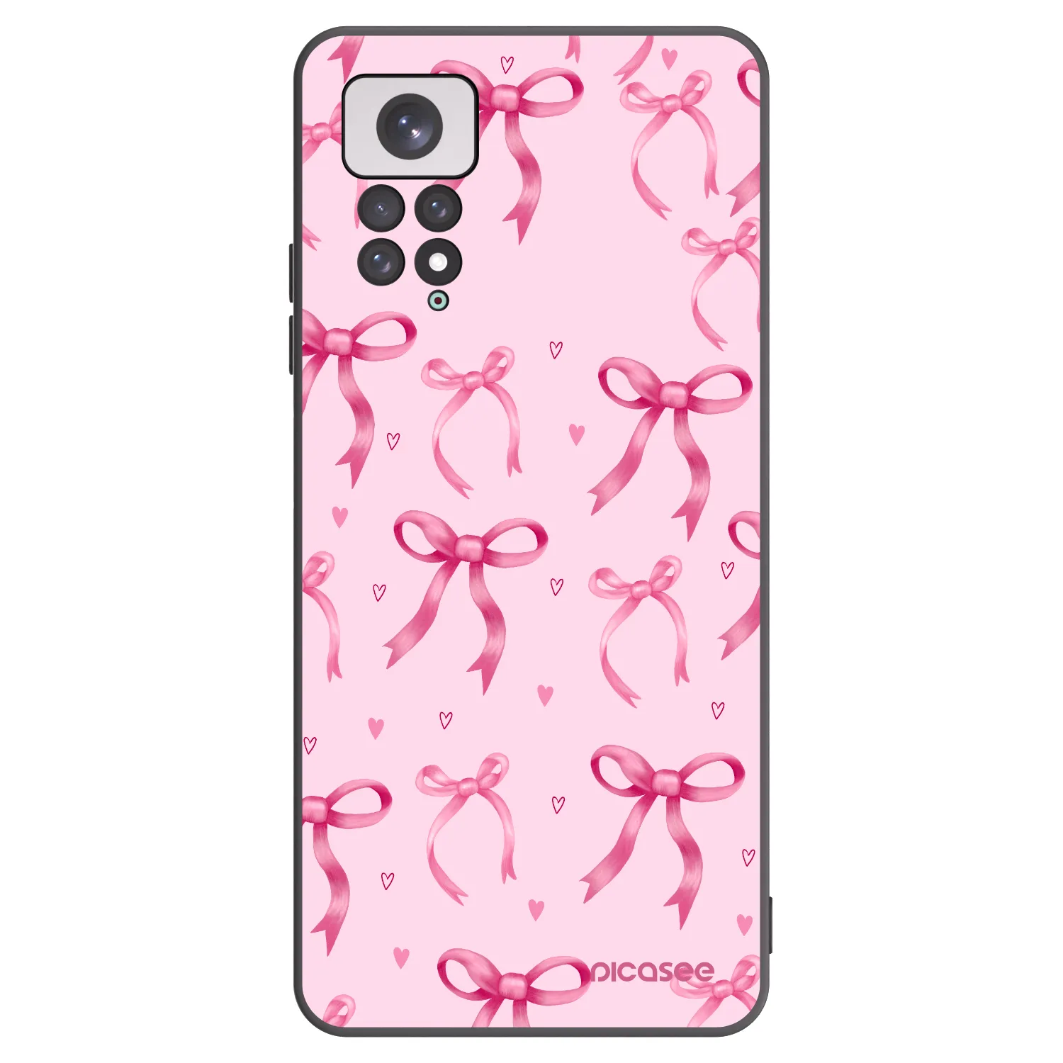 Picasee Μαύρη θήκη σιλικόνης για Xiaomi Redmi Note 11 - Bow Aesthetic