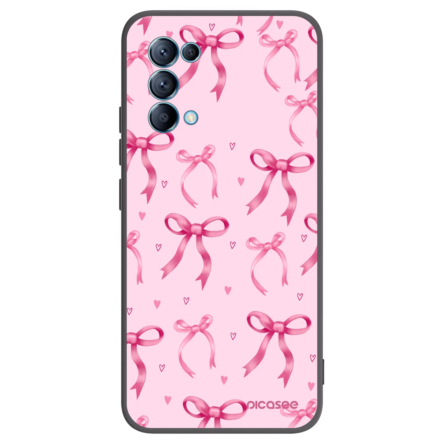 Picasee Μαύρη θήκη σιλικόνης για OPPO A16s - Bow Aesthetic