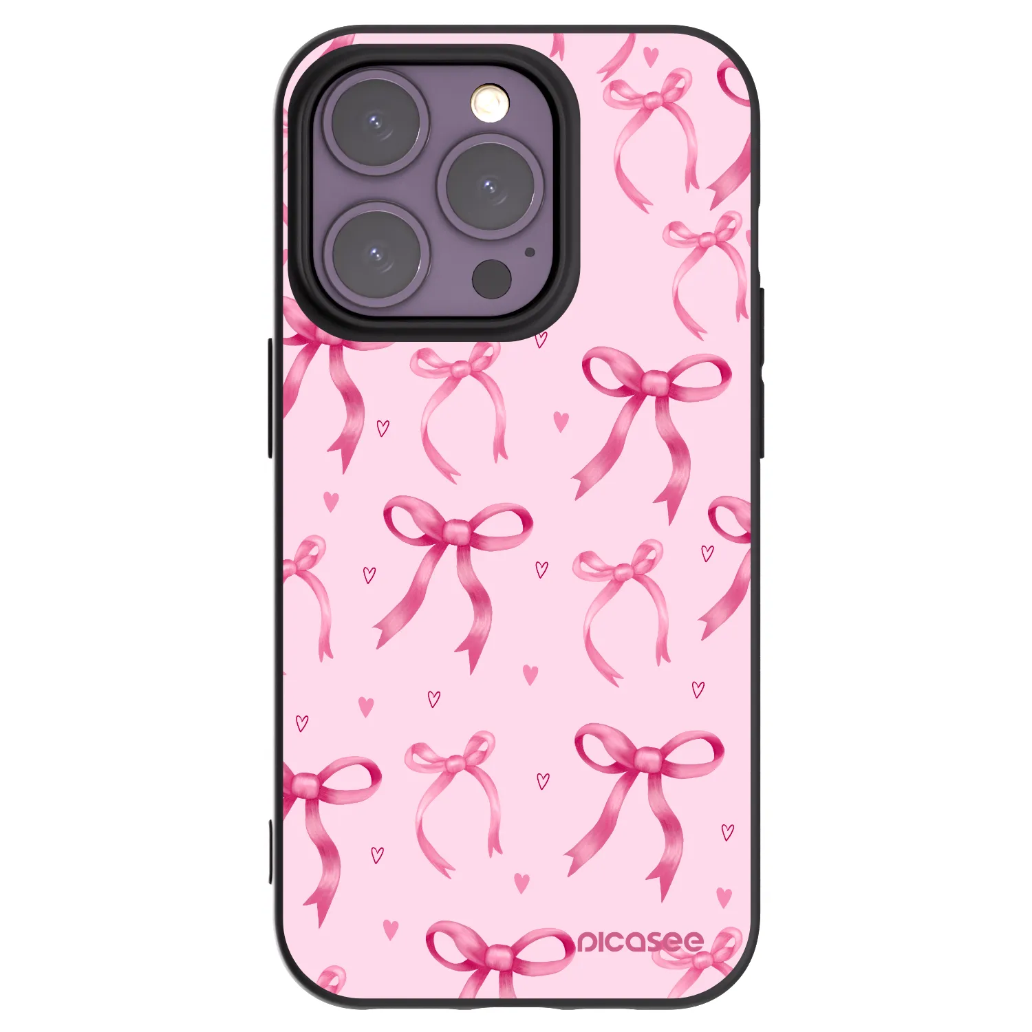 Picasee Μαύρη θήκη σιλικόνης για Apple iPhone 14 Pro - Bow Aesthetic