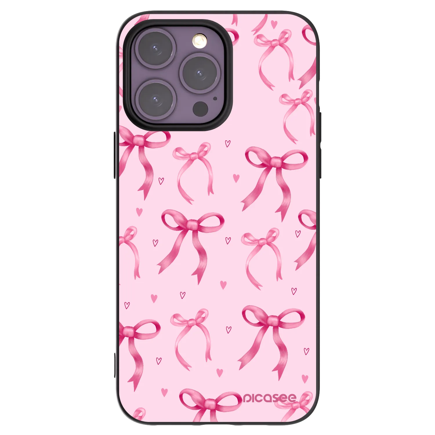 Picasee Μαύρη θήκη σιλικόνης για Apple iPhone 14 Pro Max - Bow Aesthetic
