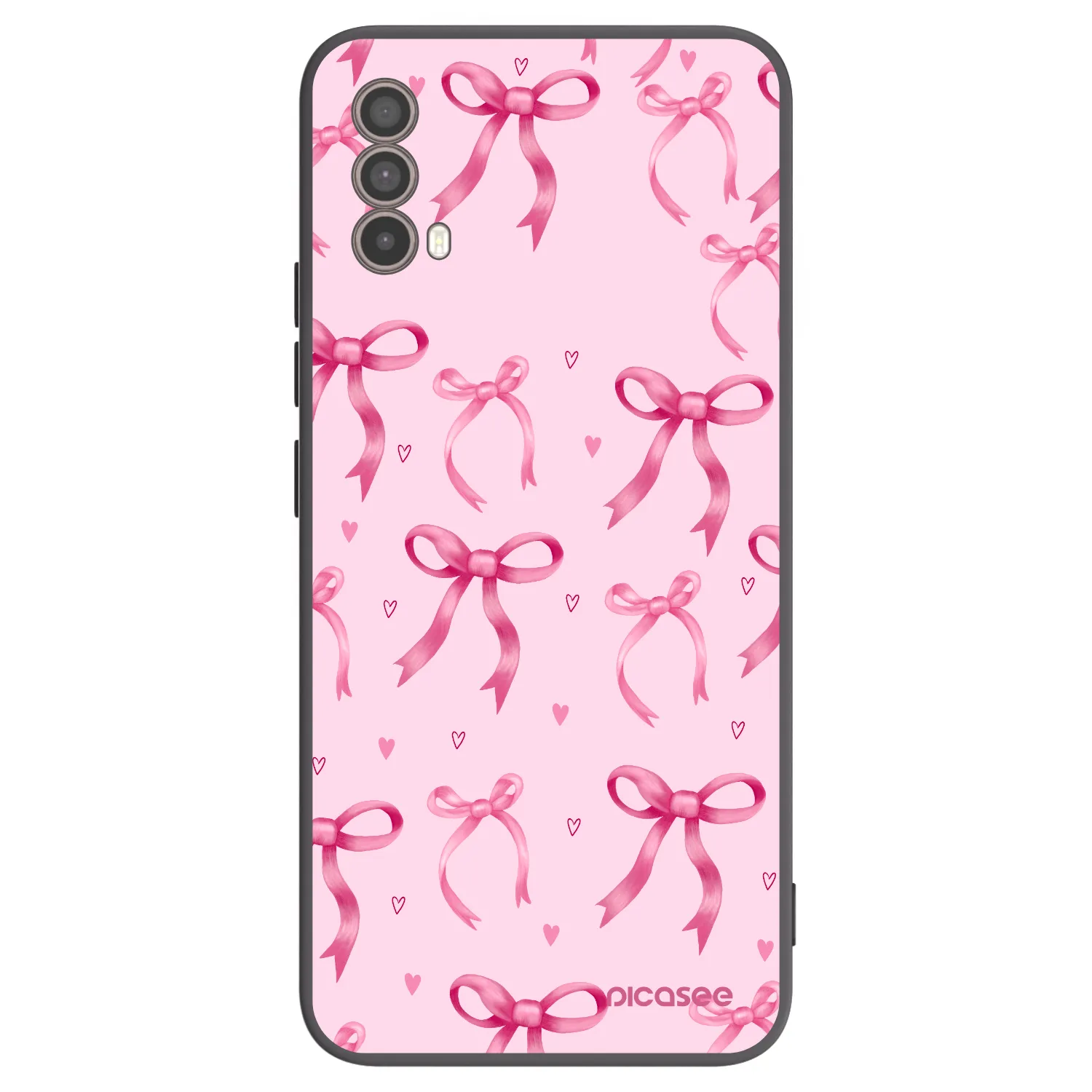 Picasee Μαύρη θήκη σιλικόνης για Motorola Moto E40 - Bow Aesthetic