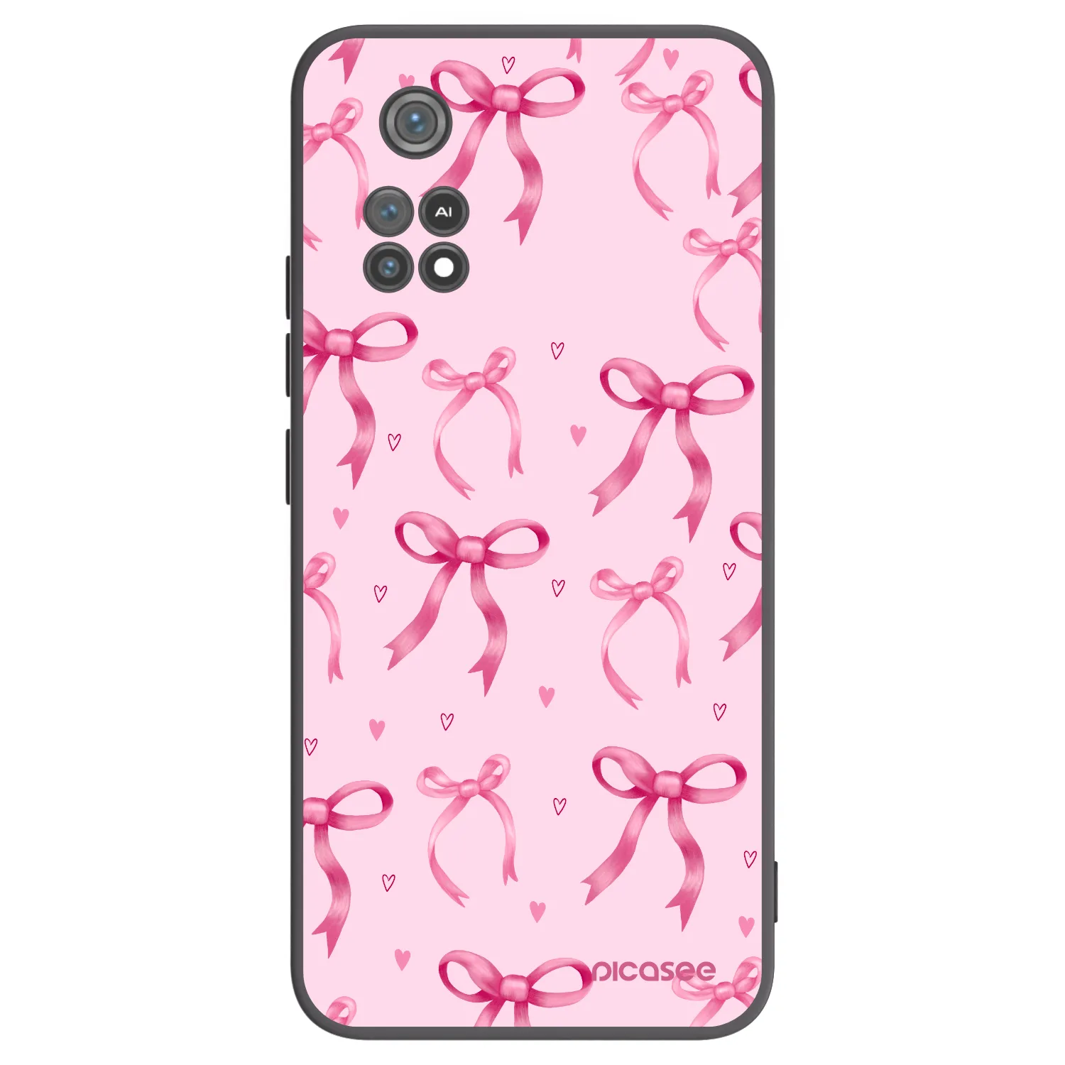 Picasee Μαύρη θήκη σιλικόνης για Xiaomi Poco M4 Pro - Bow Aesthetic